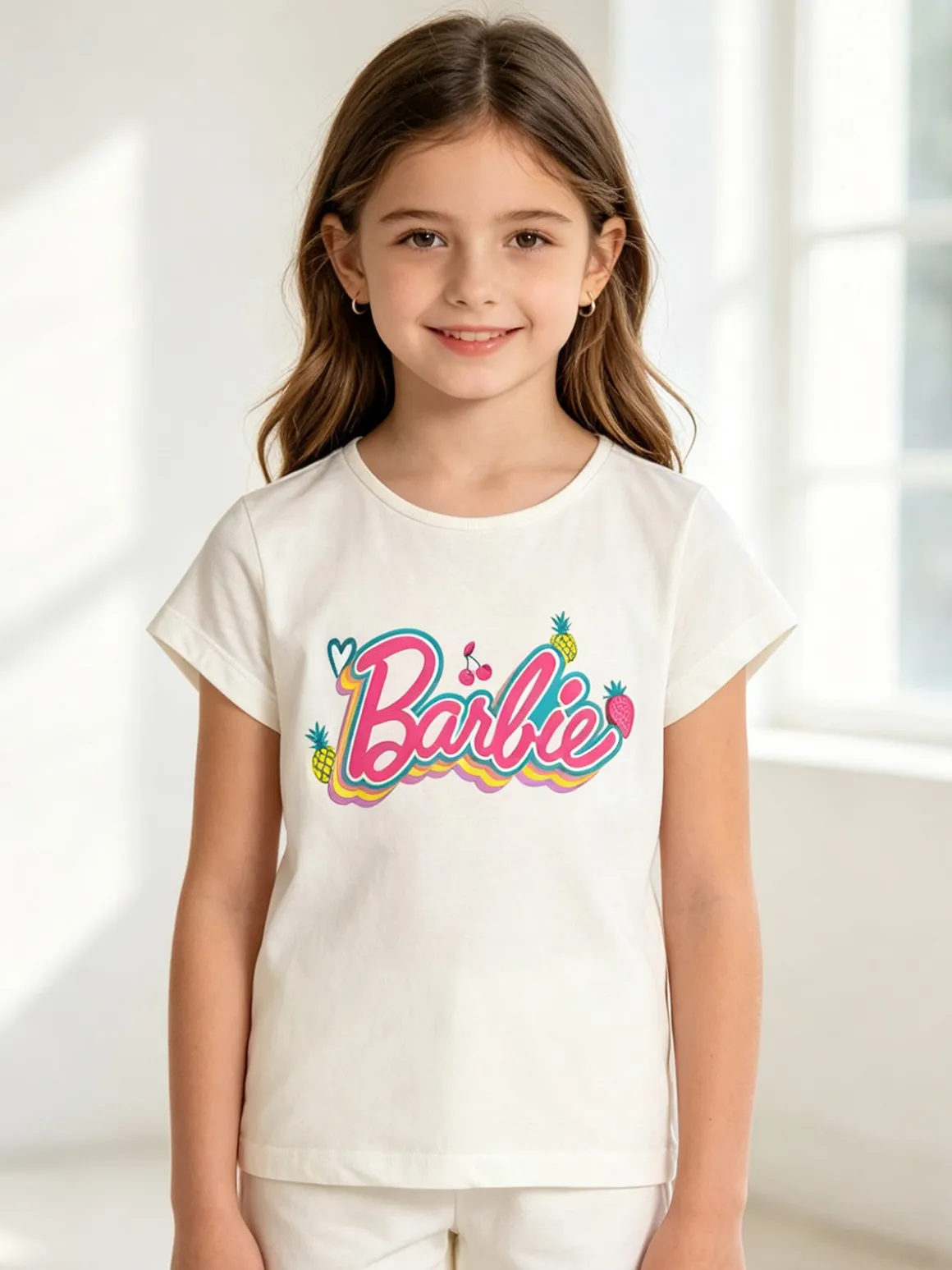 Barbie T-shirt da bambina con stampa