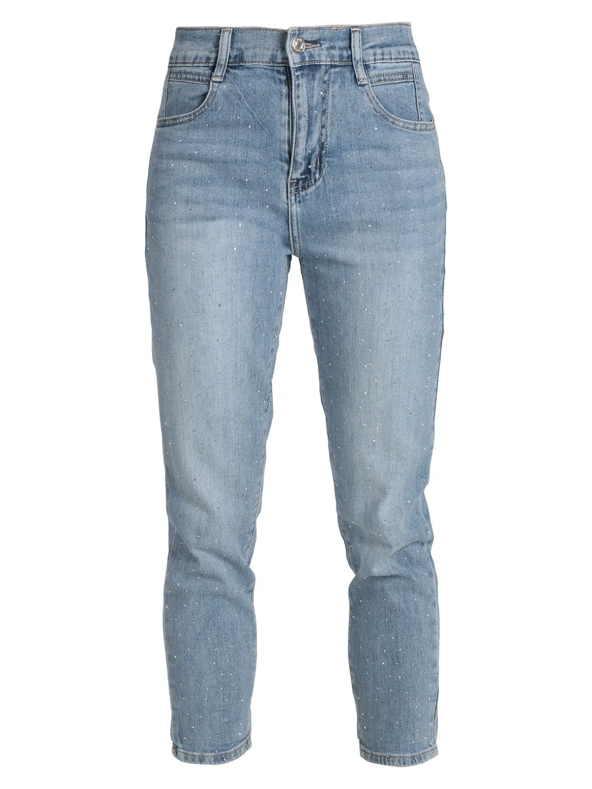Baseventi Jeans donna boyfriend con borchie