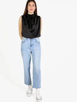 Baseventi Jeans donna mom fit con strass