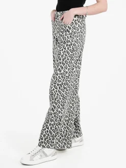 Baseventi Pantaloni donna animalier a gamba larga