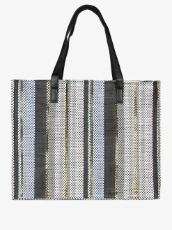 Basile Borsa da mare grande in paglia multicolore