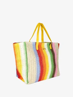 Basile Borsa da mare in paglia multicolore