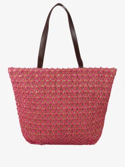 Basile Borsa da mare in paglia con dettagli in lurex