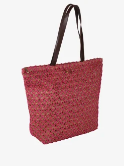 Basile Borsa da mare in paglia con dettagli in lurex