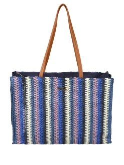 Basile Borsa da mare in paglia colorata