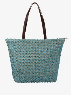 Basile Borsa da mare in paglia con dettagli in lurex