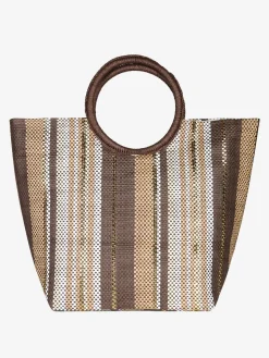 Basile Borsa media da mare in paglia multicolore