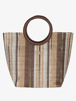 Basile Borsa media da mare in paglia multicolore