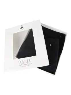 Basile Set regalo uomo con cappello e sciarpa in maglia - blu scuro