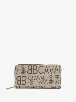 B.Cavalli Portafoglio da donna con stampe - khaki