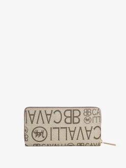 B.Cavalli Portafoglio da donna con stampe - khaki