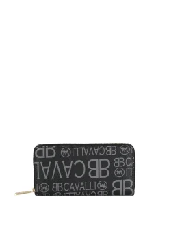 B.Cavalli Portafoglio da donna con stampe - nero