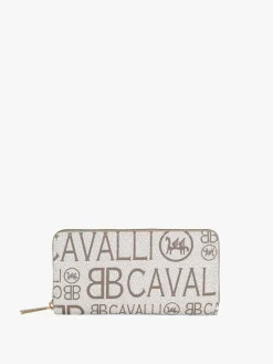 B.Cavalli Portafoglio da donna con stampe - taupe