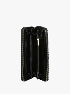 B.Cavalli Portafoglio rettangolare da donna con stampe - khaki