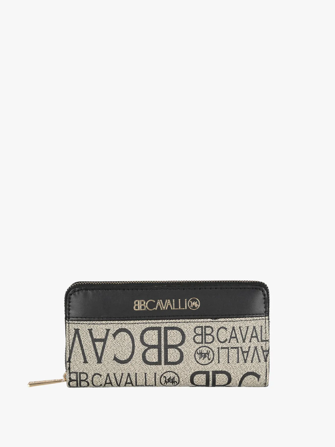 B.Cavalli Portafoglio rettangolare da donna con stampe - khaki