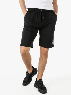 Be Board Bermuda sportivi da uomo in cotone con coulisse - nero