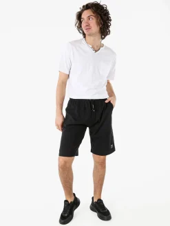 Be Board Bermuda sportivi da uomo in cotone con coulisse - nero