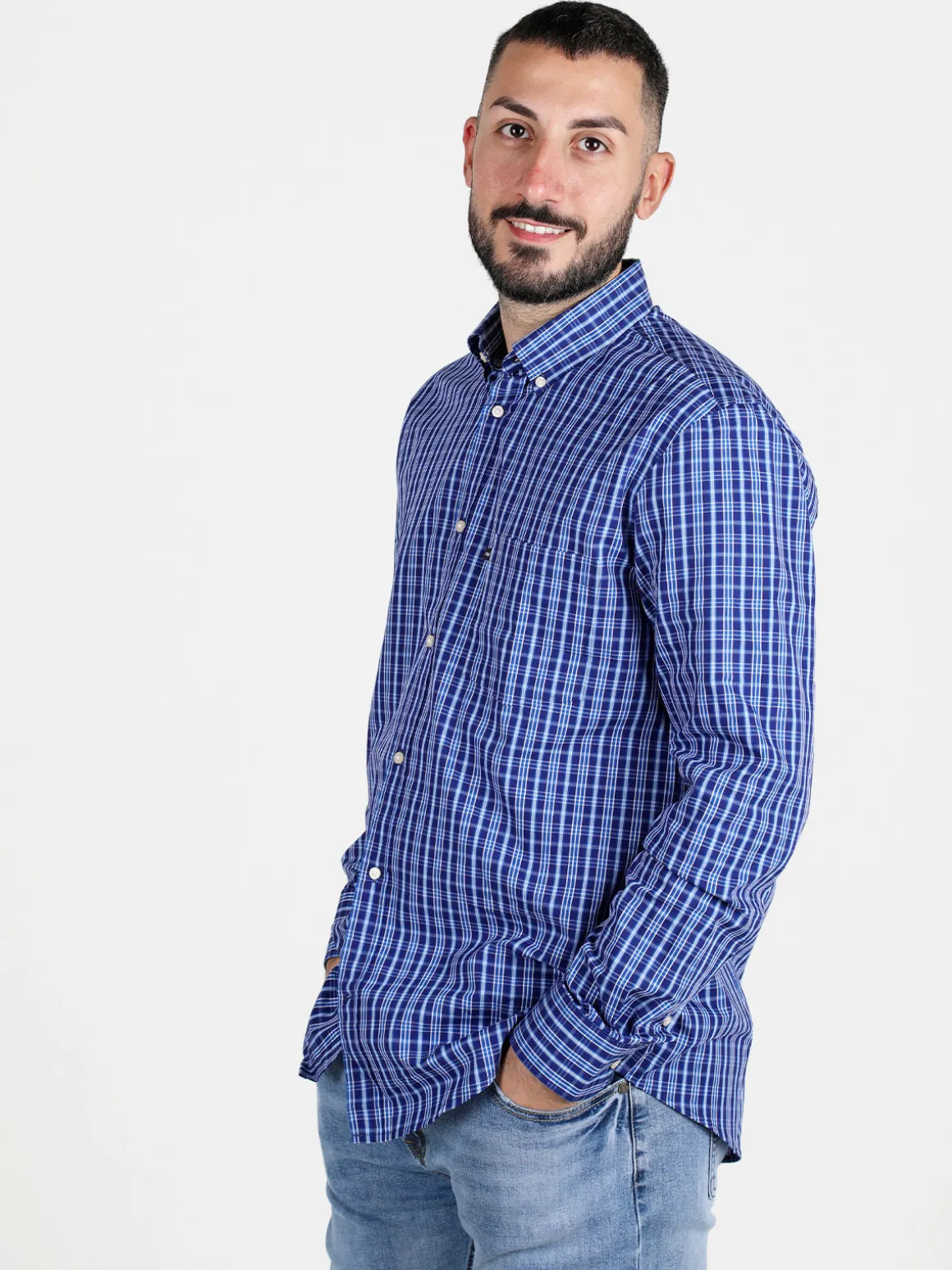 Be Board Camicia da uomo regular fit a fantasia