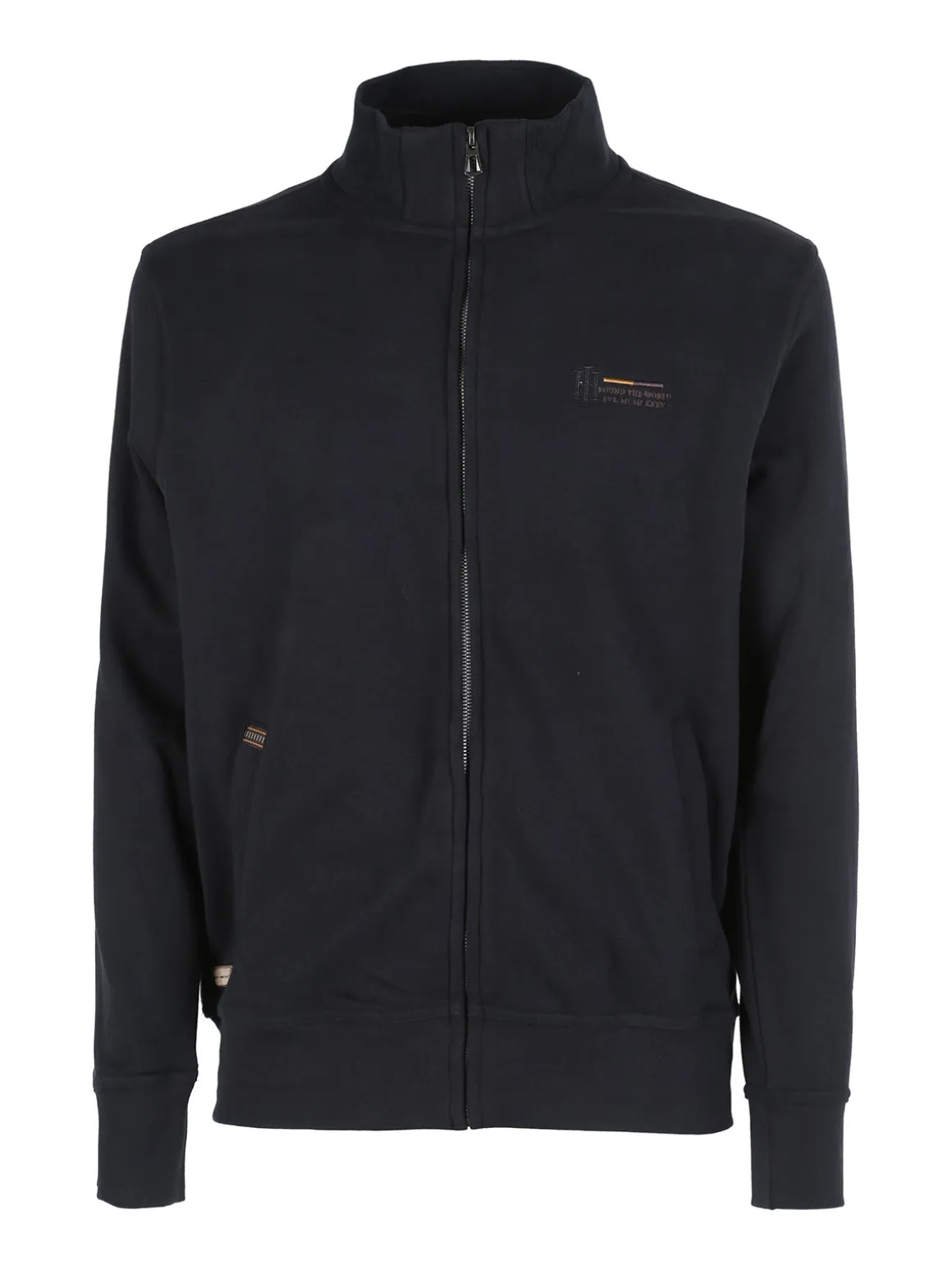 Be Board Felpa da uomo a collo alto con zip in cotone e interano felpato - blu scuro
