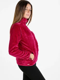 Be Board Felpa donna full zip in pile - fucsia