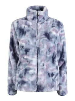 Be Board Felpa donna in ecopelo a collo alto con zip - blu