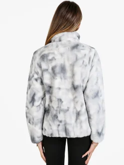 Be Board Felpa donna in ecopelo a collo alto con zip - perla