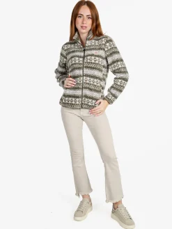 Be Board Felpa donna invernale teddy con zip - verde