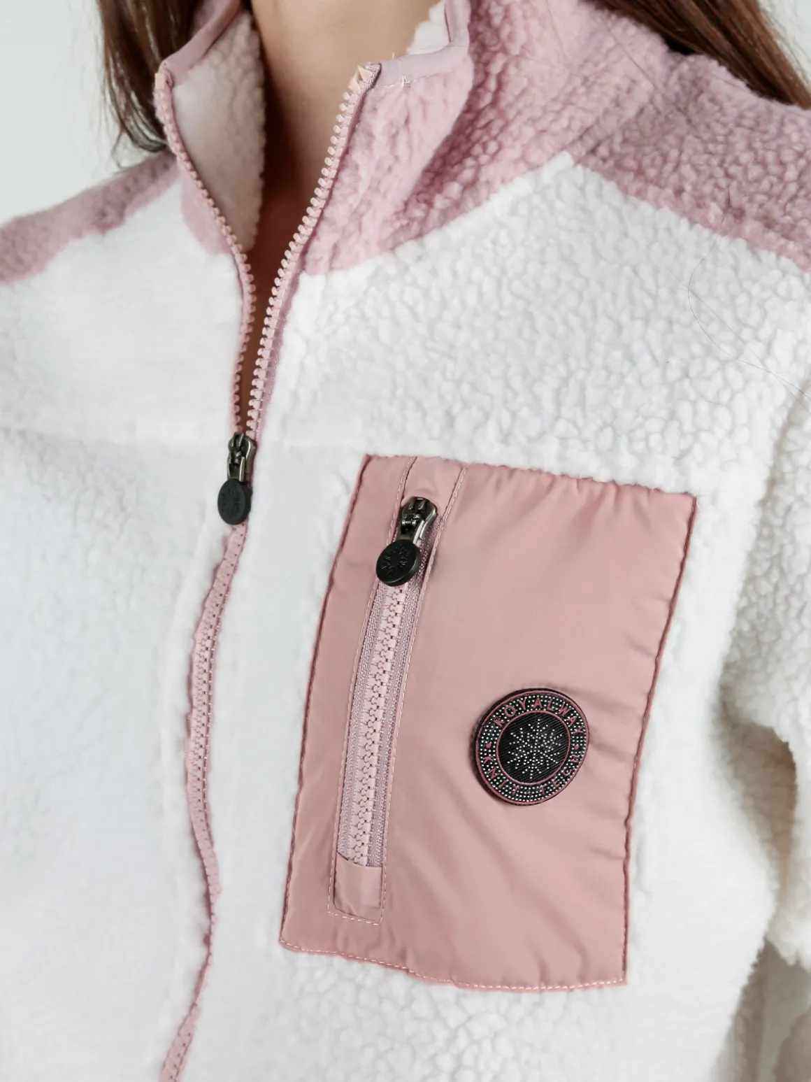 Be Board Felpa donna pesante in ecopelo con chiusura zip
