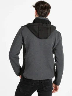 Be Board Felpa invernale da uomo con cappuccio e zip - grigio scuro