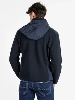Be Board Felpa invernale da uomo con cappuccio e zip - blu scuro