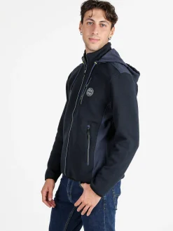 Be Board Felpa invernale da uomo con cappuccio e zip - blu scuro