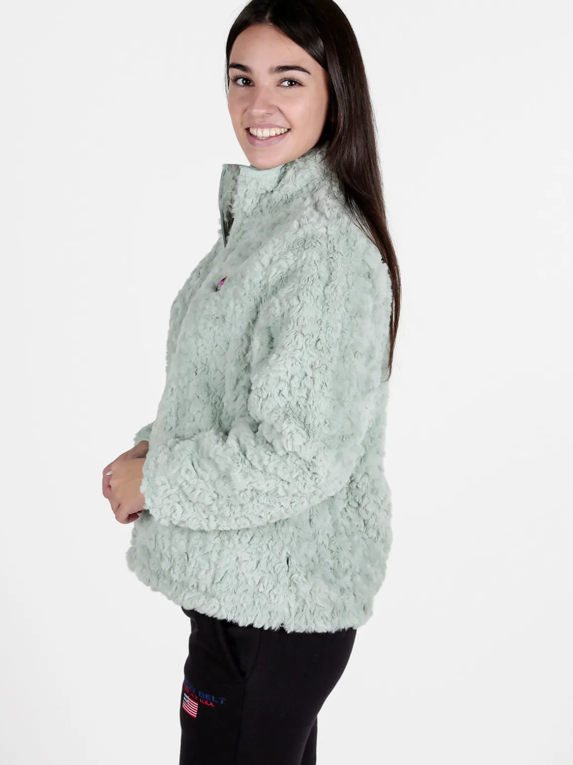 Be Board Giacca donna sportiva in ecopelo con zip