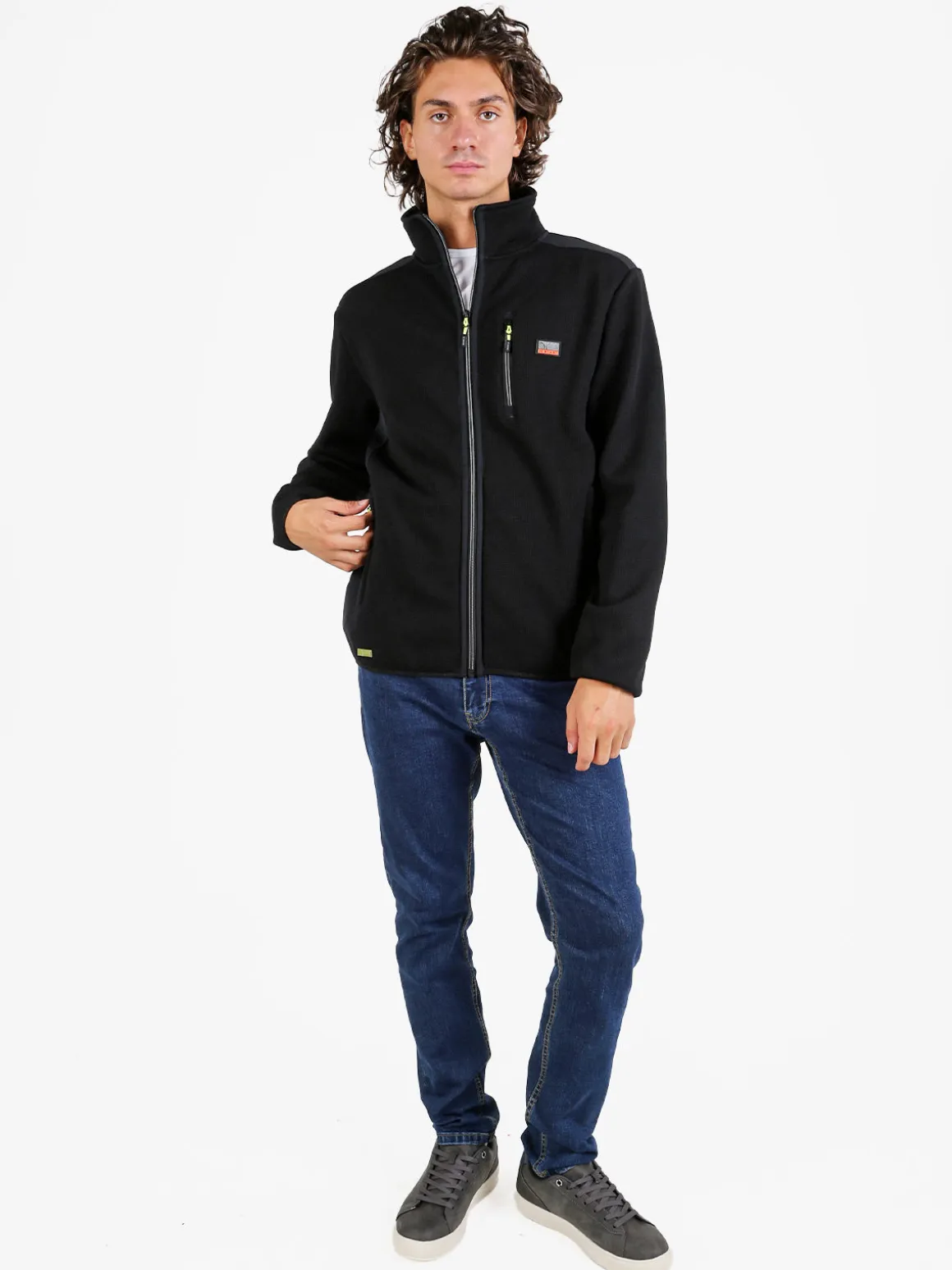 Be Board Giacca sportiva da uomo a collo alto con zip - nero
