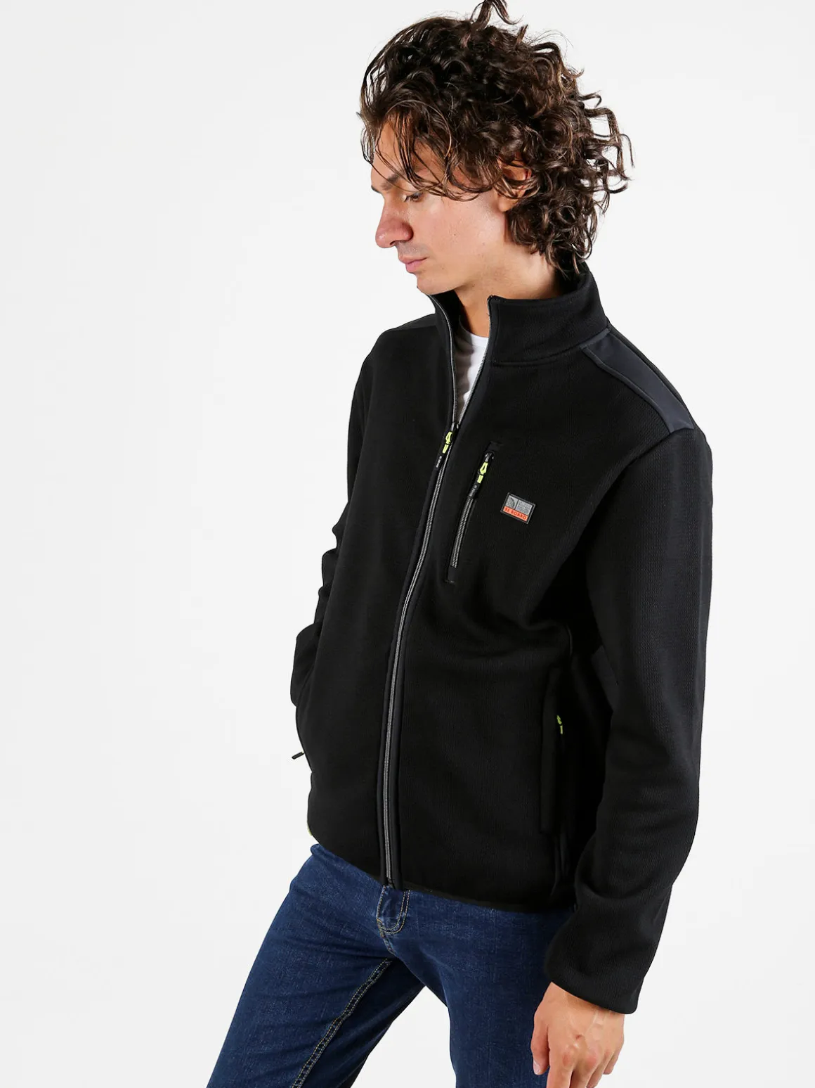 Be Board Giacca sportiva da uomo a collo alto con zip - nero