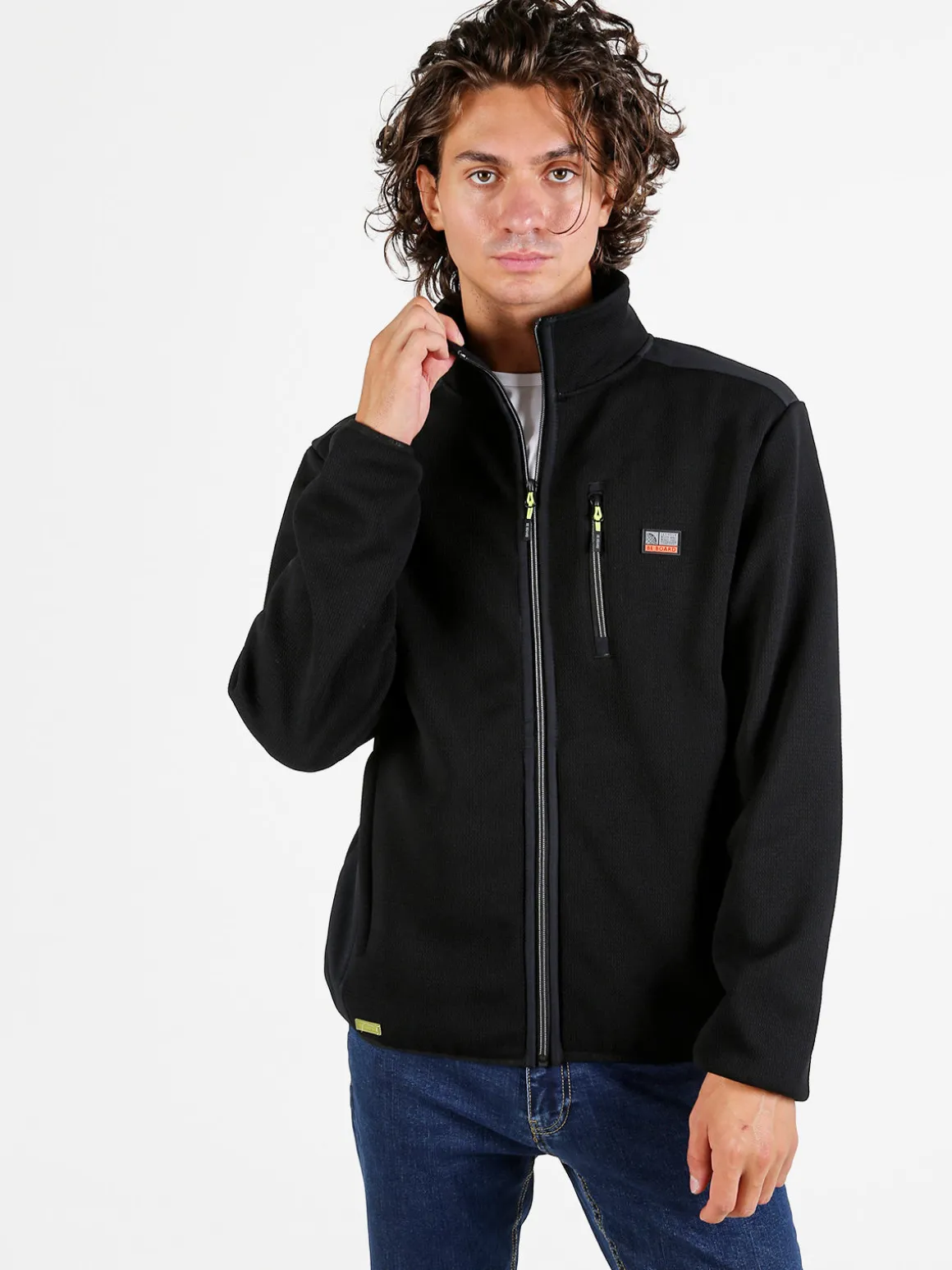Be Board Giacca sportiva da uomo a collo alto con zip - nero