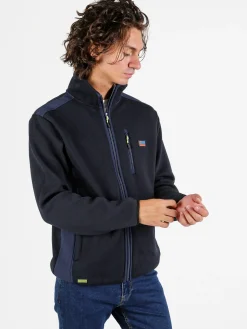 Be Board Giacca sportiva da uomo a collo alto con zip - blu scuro