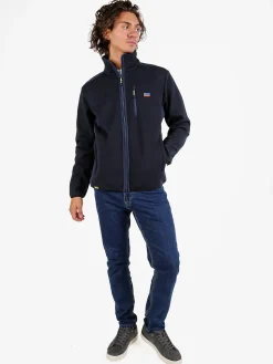 Be Board Giacca sportiva da uomo a collo alto con zip - blu scuro