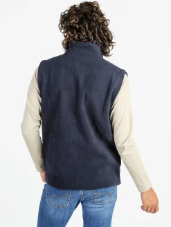 Be Board Gilet uomo in pile con zip - blu scuro