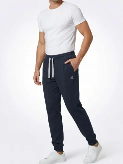 Be Board Pantaloni sportivi da uomo con coulisse e polsini - blu scuro