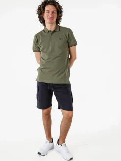 Be Board Polo in cotone da uomo a maniche corte - militare