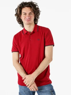 Be Board Polo in cotone da uomo a maniche corte - bordeaux