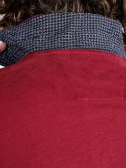 Be Board Polo uomo a maniche lunghe in cotone - bordeaux