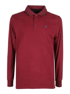 Be Board Polo uomo a maniche lunghe in cotone - bordeaux