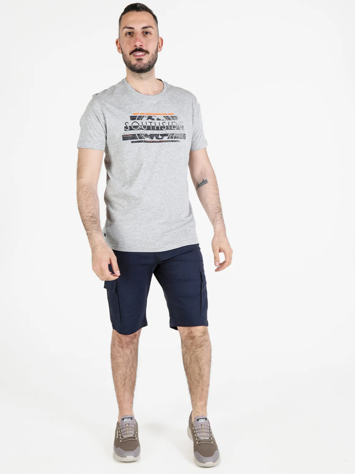 Be Board T-shirt girocollo da uomo in cotone con stampa