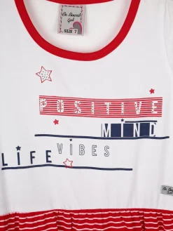 Be Board Vestito con scritte e gonna a righe