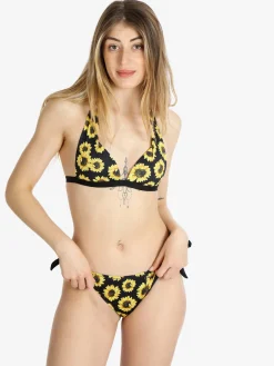 Bellissima Costume bikini donna con girasoli a triangolo