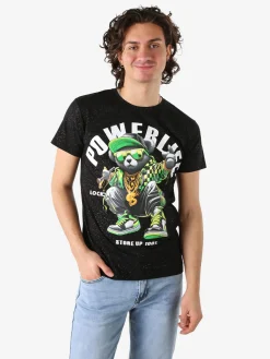 Belman T-shirt da uomo in cotone con stampa - nero
