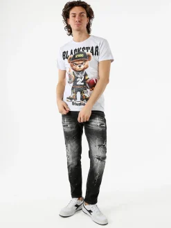 Belman T-shirt da uomo in cotone con stampa - grigio chiaro