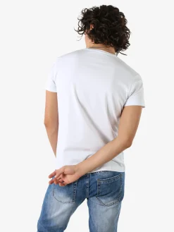 Belman T-shirt da uomo in cotone con stampa orsacchiotto - bianco