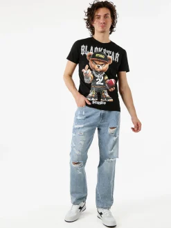 Belman T-shirt da uomo in cotone con stampa - nero